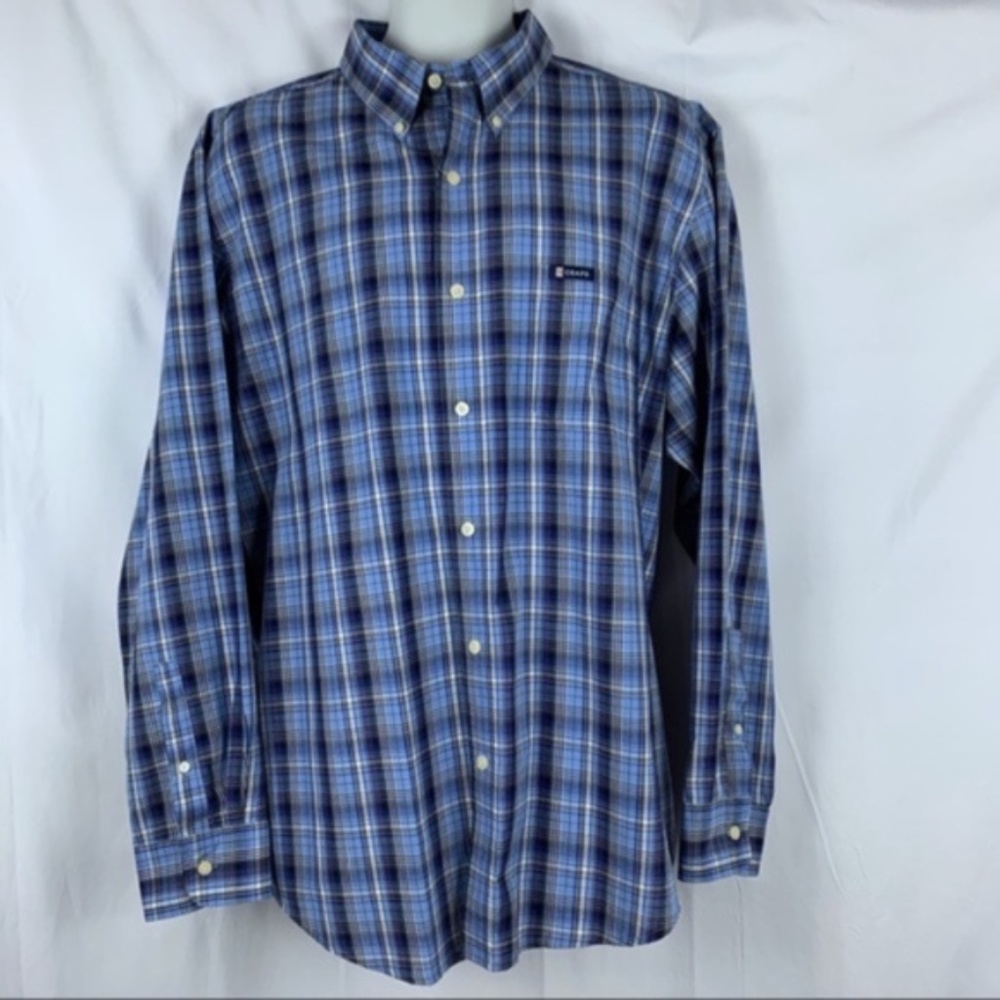 Chaps men's blue long sleeve button down shirt, XL - Picture 2 of 8